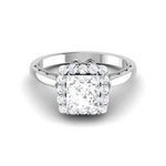 Load image into Gallery viewer, Thorny Flower - 1 Carat Princess Cut Halo Platinum Solitaire Ring JL PT 6604   Jewelove.US
