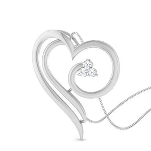 Three Diamond Platinum Heart Pendant JL PT P 8077   Jewelove.US