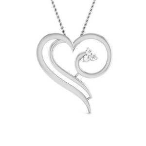 Three Diamond Platinum Heart Pendant JL PT P 8077   Jewelove.US