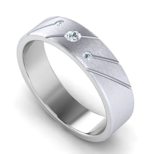 Three Diamond Platinum Love Bands with Slanting Lines JL PT 646  Women-s-Ring-only Jewelove.US