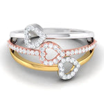 Load image into Gallery viewer, Three Hearts Triple Color Platinum &amp; Diamond Ring JL PT 553 for Women   Jewelove.US
