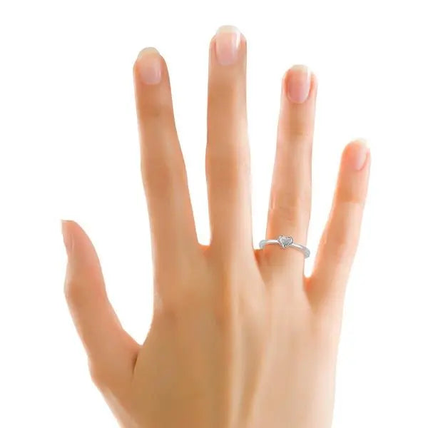 Tiny Heart Shape Plain Platinum Ring for Women JL PT 333   Jewelove.US