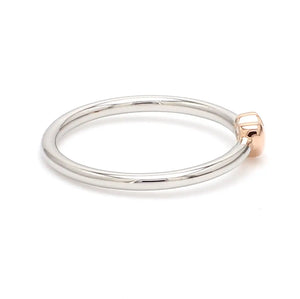 Tiny Heart Shape Platinum Rose Gold Fusion Ring for Women JL PT 628   Jewelove.US