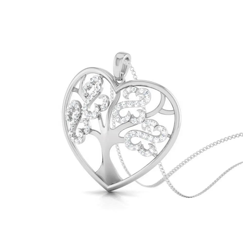 Tree of Life Platinum Pendant with Diamonds JL PT P 8099   Jewelove.US