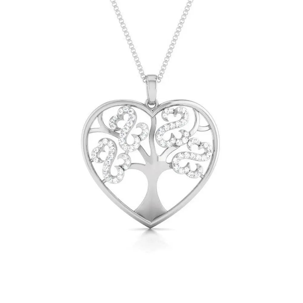 Tree of Life Platinum Pendant with Diamonds JL PT P 8099  SI-IJ Jewelove.US