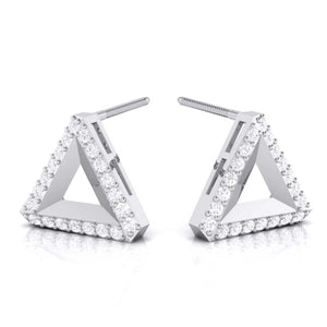 Triangle Designer Platinum Diamond Earrings JL PT E ST 10   Jewelove.US