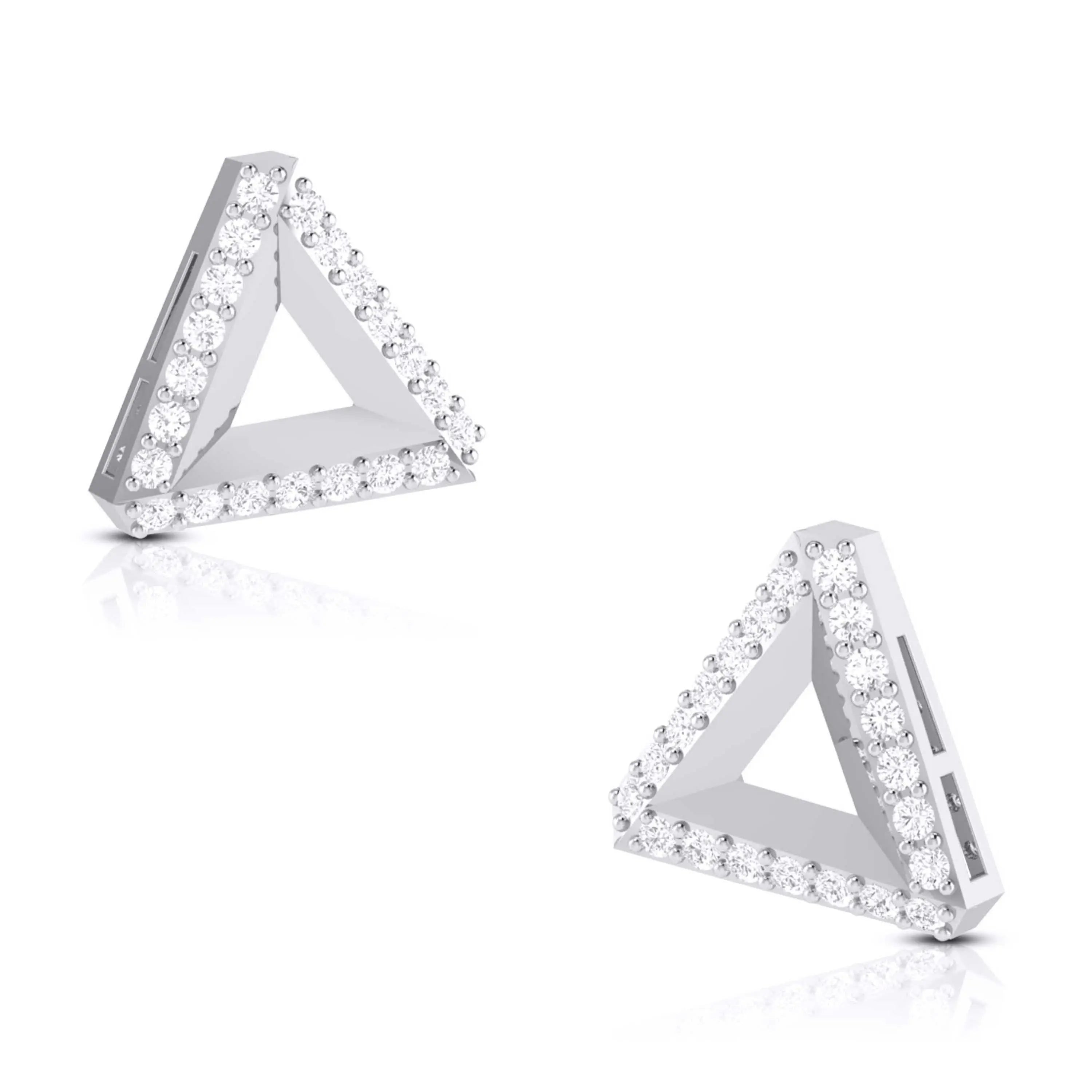 Triangle Designer Platinum Diamond Earrings JL PT E ST 10   Jewelove.US