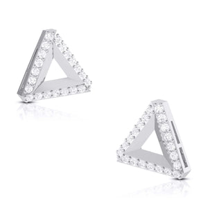 Triangle Designer Platinum Diamond Earrings JL PT E ST 10   Jewelove.US