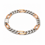 Load image into Gallery viewer, Men of Platinum | 6.75mm Platinum Rose Gold Figaro Bracelet for Men JL PTB 1362
