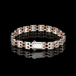 Load image into Gallery viewer, Men of Platinum | 8.25mm Platinum 18k Rose Gold Bracelet for Men JL PTB 1361
