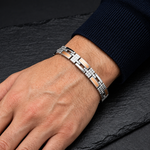 Load image into Gallery viewer, Men of Platinum | 7mm Platinum 18k Rose Gold Bracelet for Men JL PTB 1376
