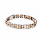Load image into Gallery viewer, Men of Platinum | 8.25mm Platinum 18k Rose Gold Bracelet for Men JL PTB 1361
