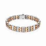 Load image into Gallery viewer, Men of Platinum | 8.25mm Platinum 18k Rose Gold Bracelet for Men JL PTB 1361

