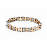 Load image into Gallery viewer, Men of Platinum | 8.25mm Platinum 18k Rose Gold Bracelet for Men JL PTB 1361
