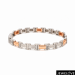 Load image into Gallery viewer, Men of Platinum | 6.75mm Platinum 18K Rose Gold Bracelet for Men JL PTB 1369
