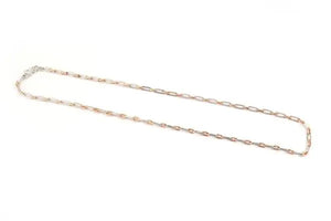 UniSex Platinum & Rose Gold Chain with Rectangular Links JL PT 733   Jewelove.US