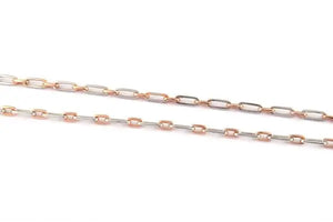 UniSex Platinum & Rose Gold Chain with Rectangular Links JL PT 733   Jewelove.US