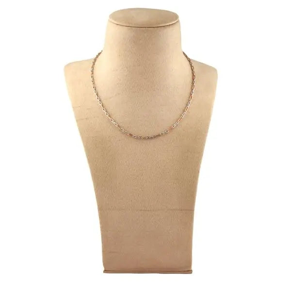 UniSex Platinum & Rose Gold Chain with Triple Rectangular Links JL PT 735   Jewelove.US