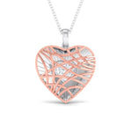 Load image into Gallery viewer, Unique Platinum &amp; Rose Gold Heart Pendant with Diamonds JL PT P 8102   Jewelove.US
