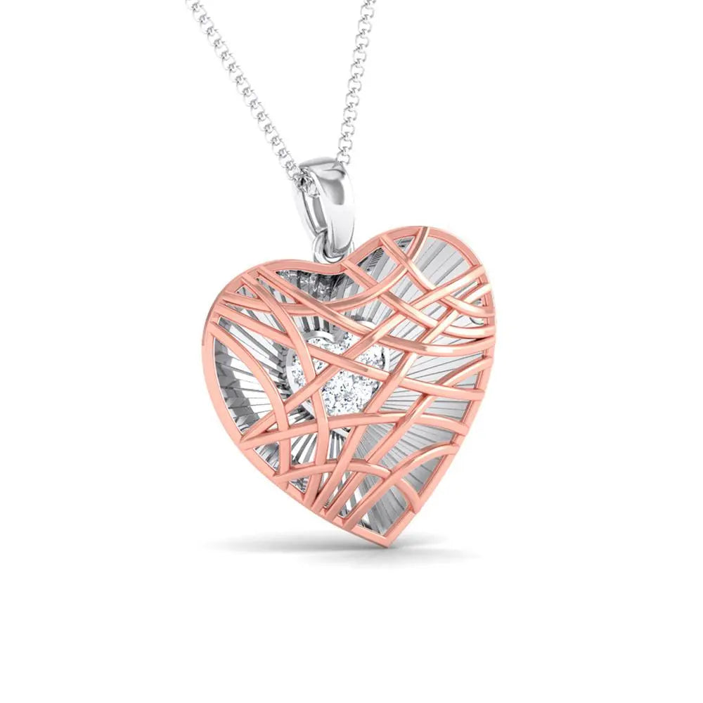 Unique Platinum & Rose Gold Heart Pendant with Diamonds JL PT P 8102   Jewelove.US