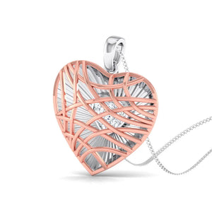 Unique Platinum & Rose Gold Heart Pendant with Diamonds JL PT P 8102  Rose-Gold Jewelove.US