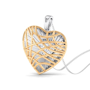 Unique Platinum & Rose Gold Heart Pendant with Diamonds JL PT P 8102  Yellow-Gold Jewelove.US