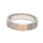 Load image into Gallery viewer, Unique Texture Platinum Love Bands with 2 Diamonds &amp; a Touch of Rose Gold JL PT 914  Women-s-Ring-only Jewelove.US
