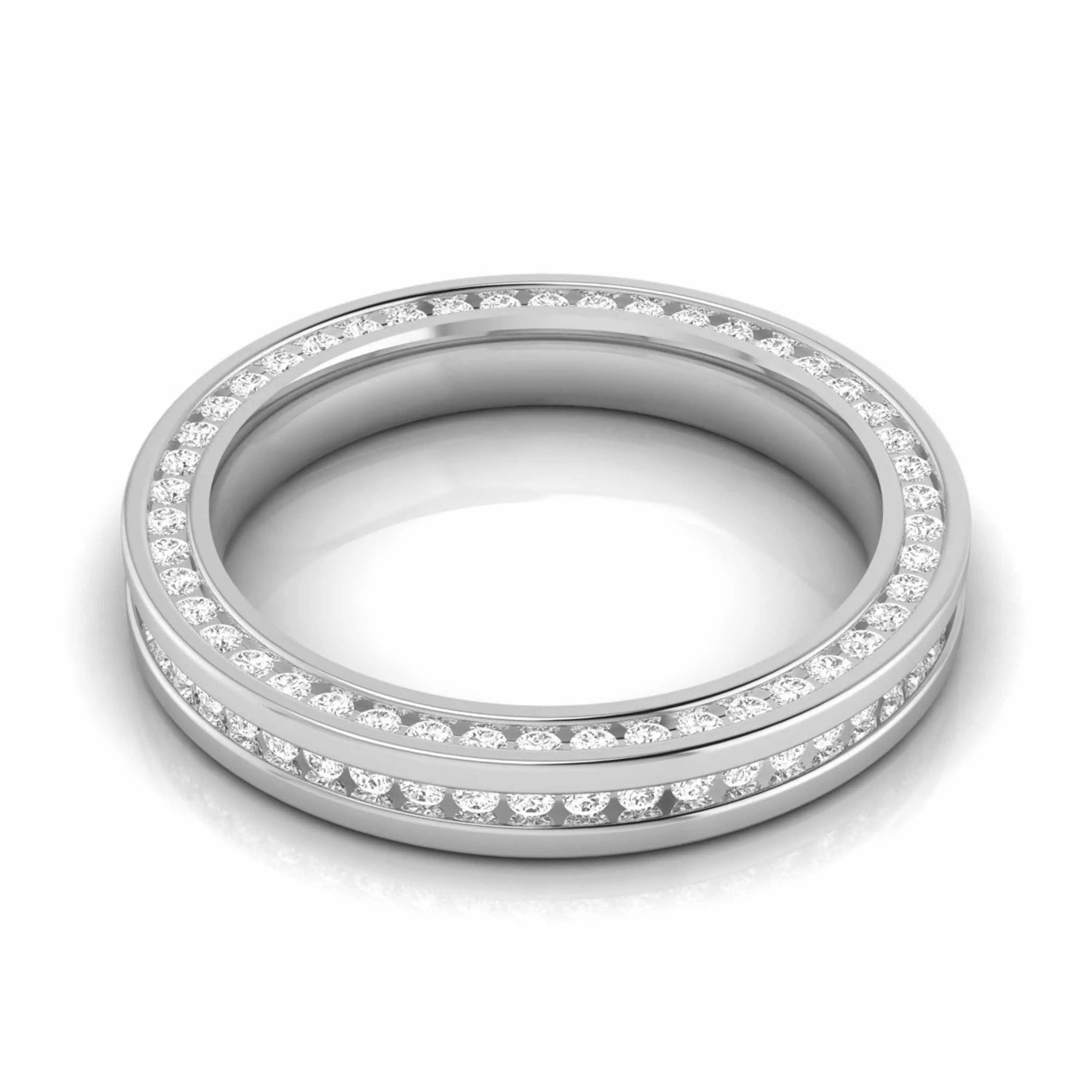 Uniquely Textured Platinum Couple Rings Eternity Style JL PT 528   Jewelove.US