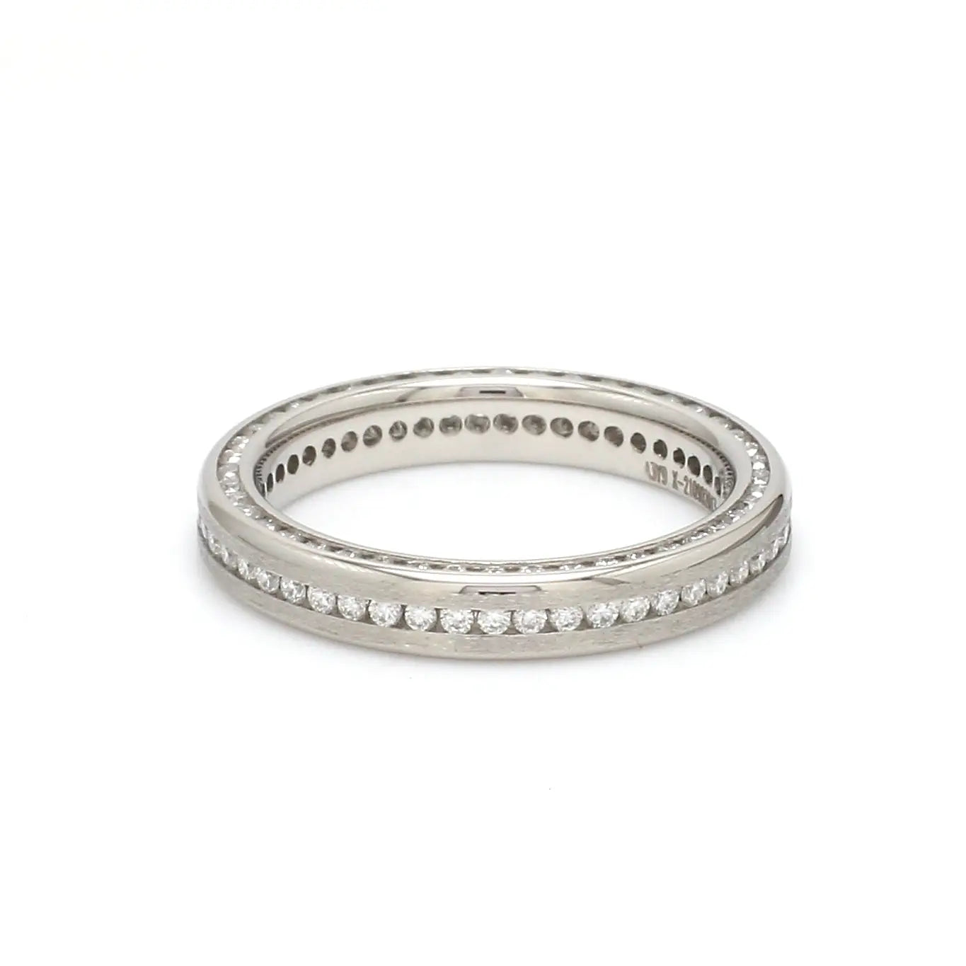 Uniquely Textured Platinum Couple Rings Eternity Style JL PT 528   Jewelove.US