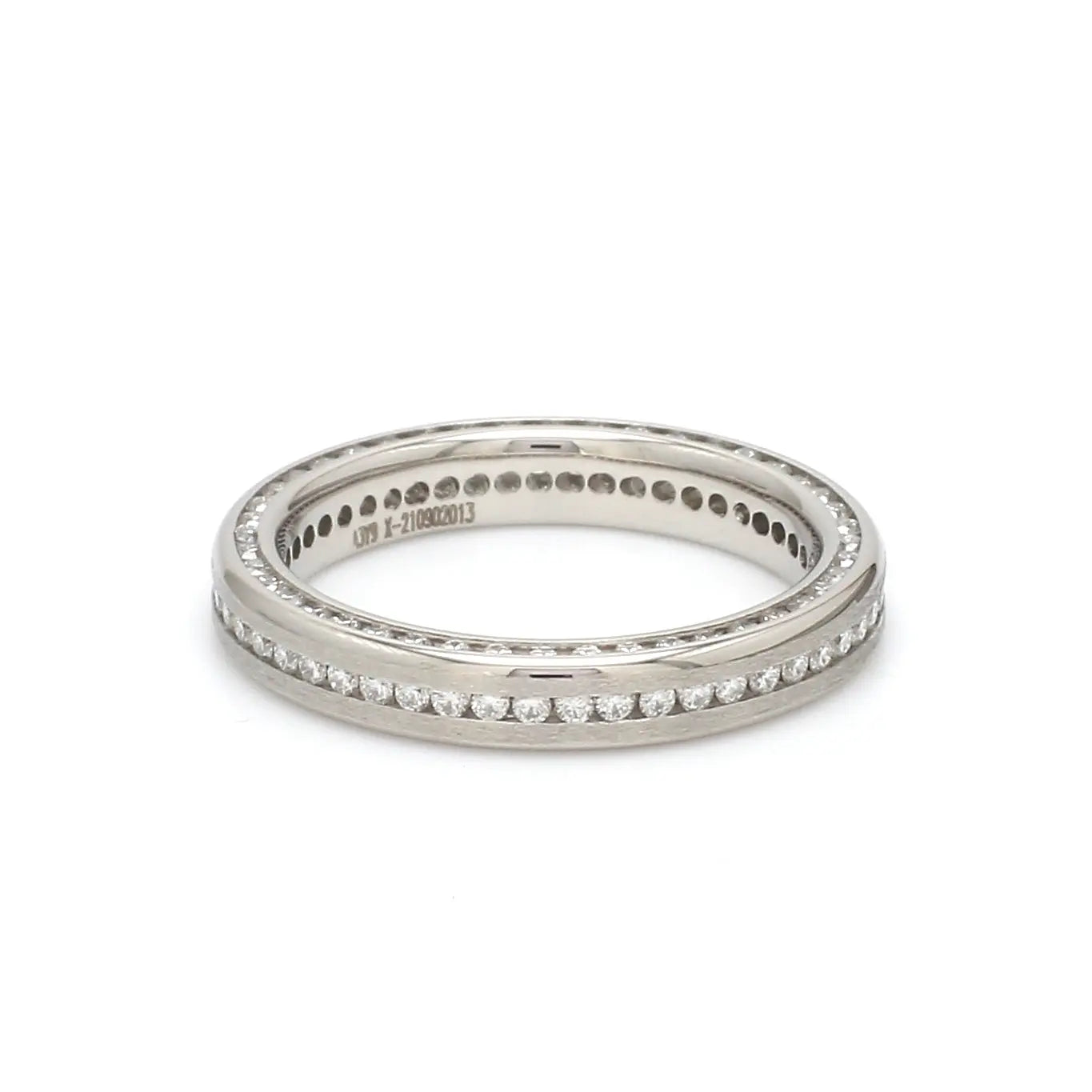 Uniquely Textured Platinum Couple Rings Eternity Style JL PT 528   Jewelove.US