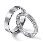 Load image into Gallery viewer, Uniquely Textured Platinum Couple Rings Eternity Style JL PT 528  Both Jewelove.US
