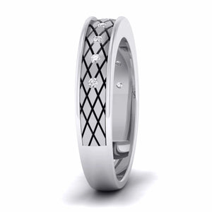 Unisex Platinum Wedding Band with Diamonds JL PT 5945   Jewelove.US