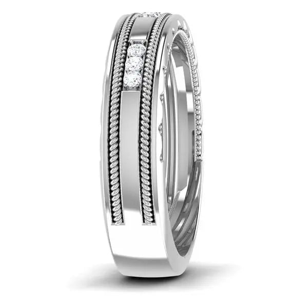 Unisex Platinum Wedding Ring with Diamonds JL PT 6767   Jewelove.US
