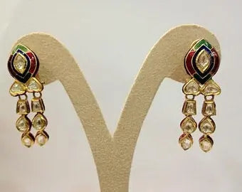 Unround Tricolor Chandelier Earrings by Jewelove   Jewelove.US