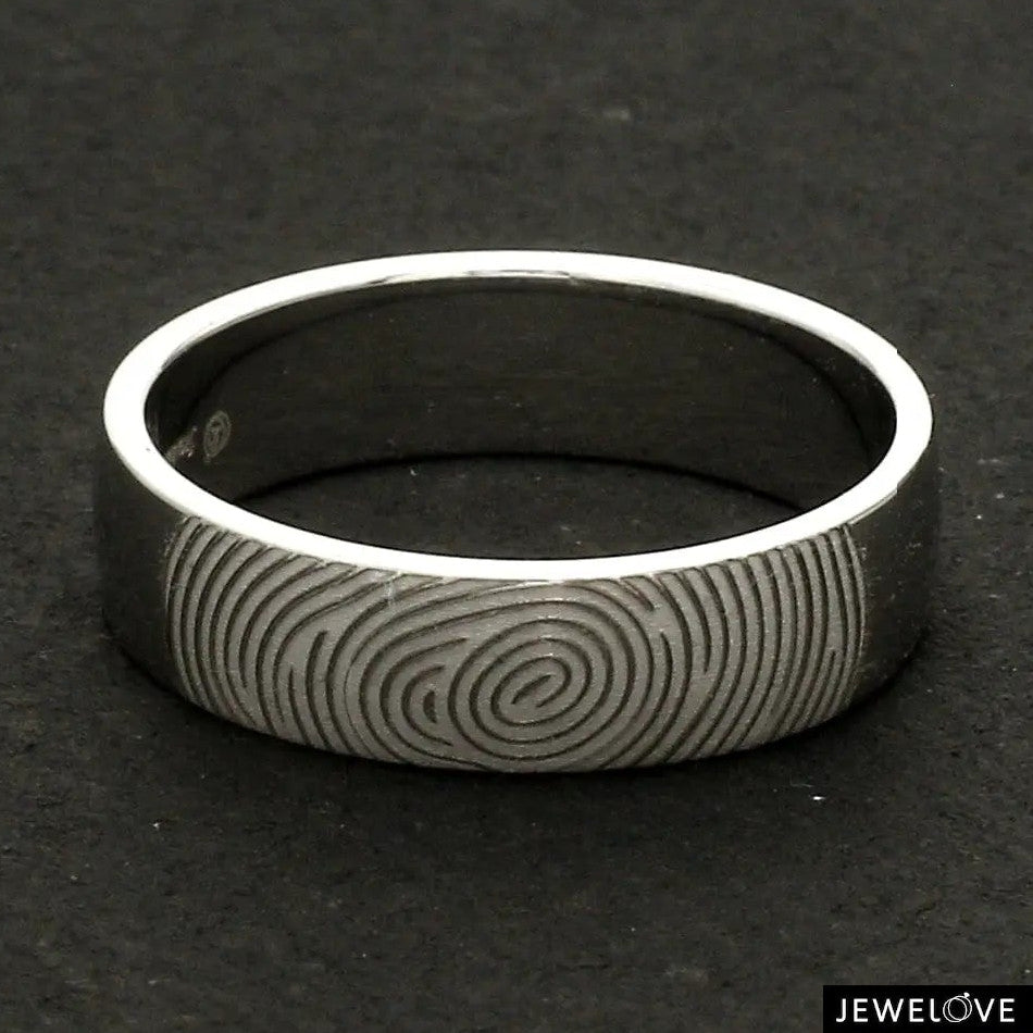Customized Fingerprint Engraved Platinum Rings for Couples JL PT 270