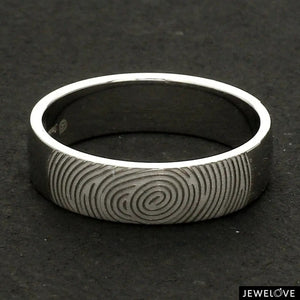 Customized Fingerprint Engraved Platinum Rings for Couples JL PT 270