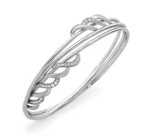 Winding Platinum Wire Bracelet with Diamonds SJ PTB 103   Jewelove