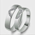 Load image into Gallery viewer, You Complete Me Platinum Love Bands with A Heart JL PT 296  Both-VVS-GH Jewelove
