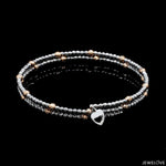 Load image into Gallery viewer, Japanese 2-row Platinum &amp; Rose Gold Bracelet for Women with Diamond Cut Balls JL PTB 1260
