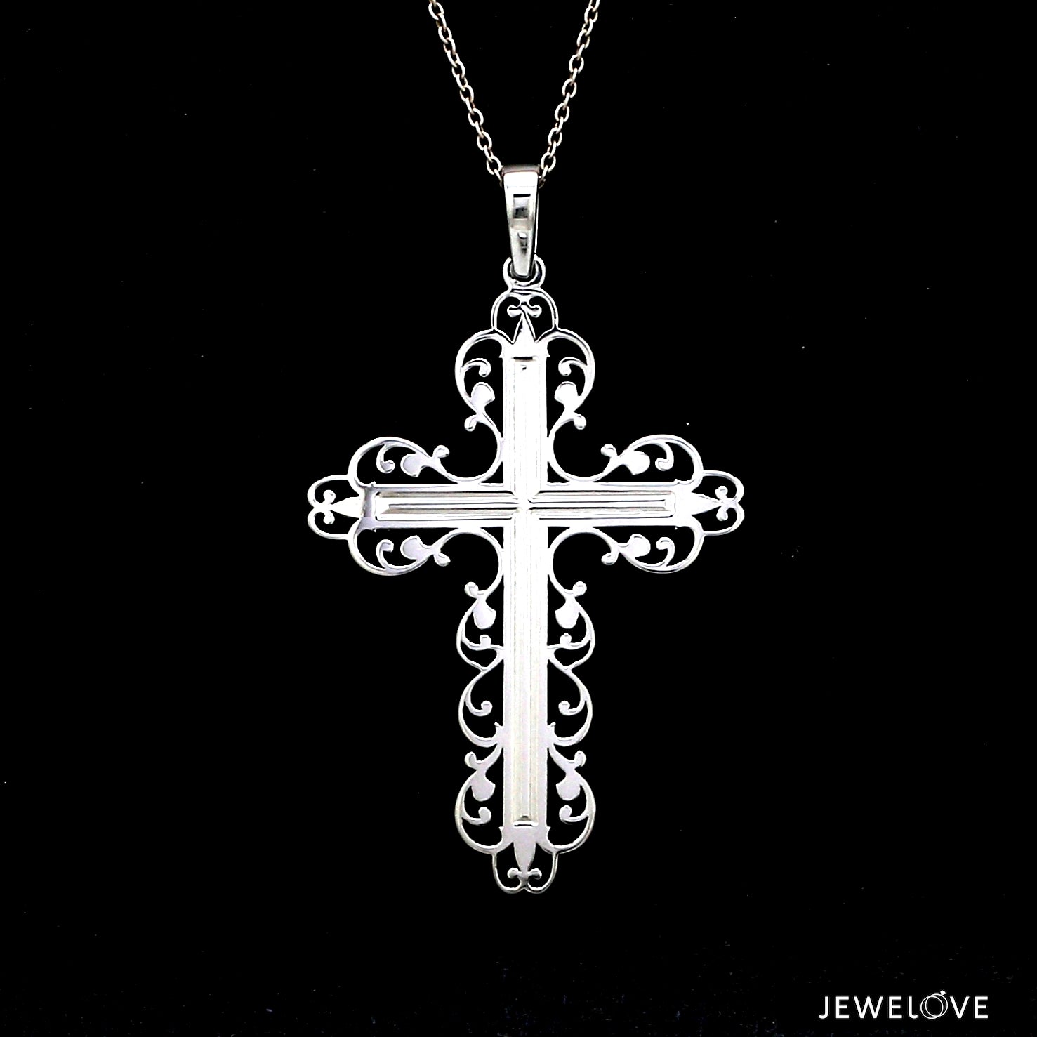 Designer Platinum Cross Pendant JL PT P 243-B