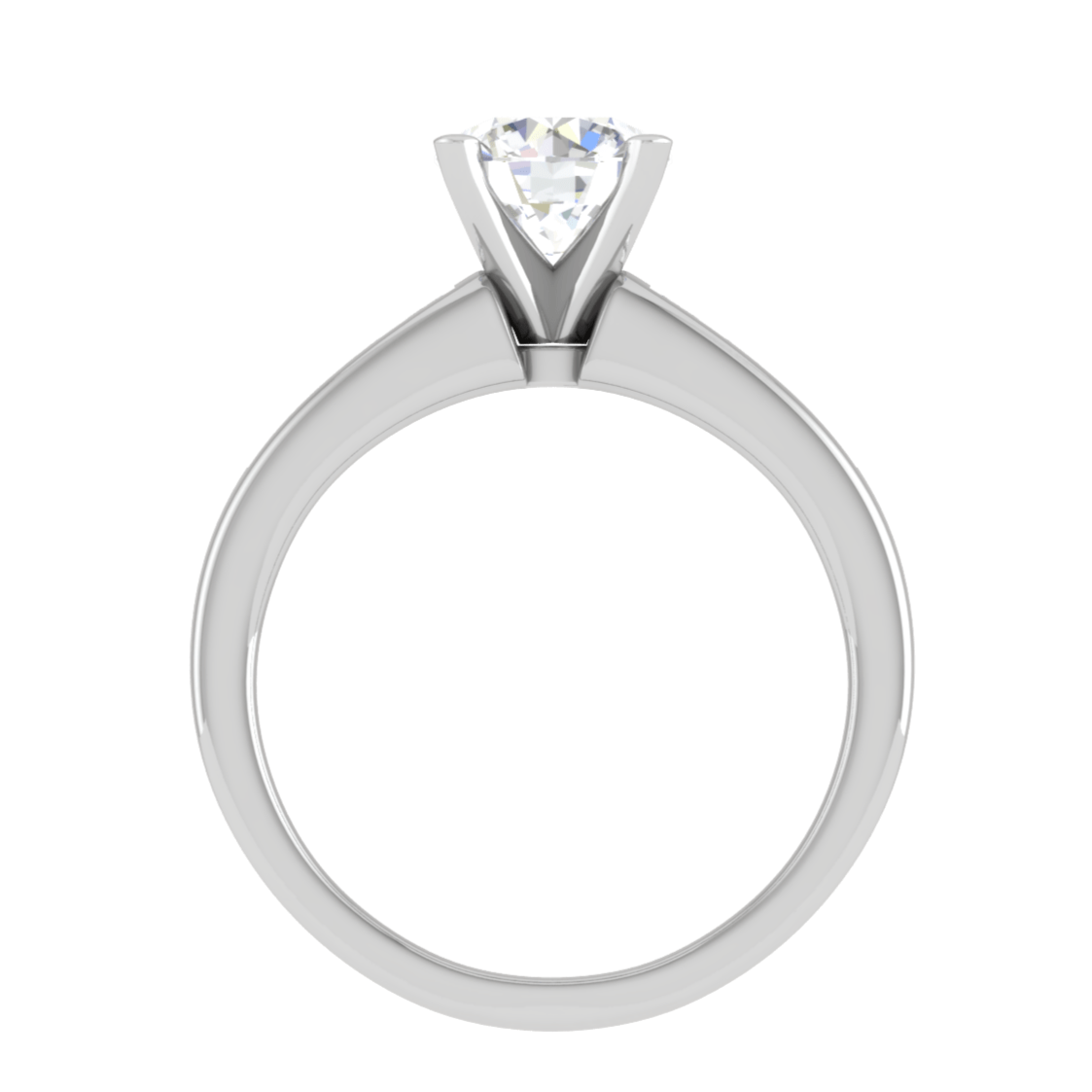 30-Pointer Solitaire with Princess cut Diamond Shank Platinum Ring JL PT RC PR 186