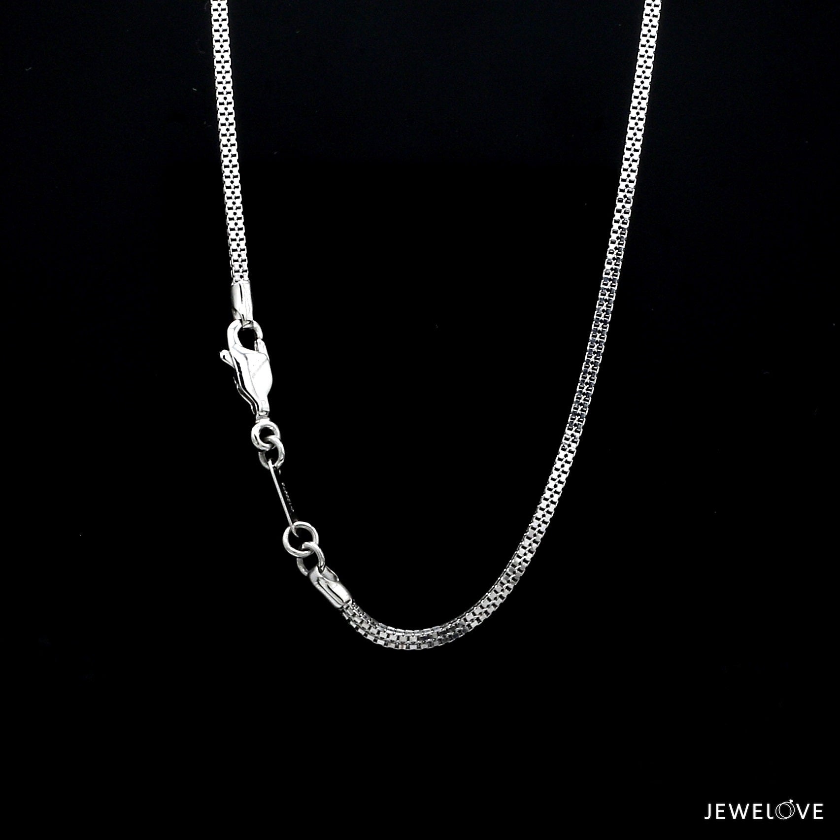 1.7mm  Double Box Platinum Chain JL PT CH 961   Jewelove.US