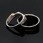 Load image into Gallery viewer, Parallel Paths Platinum Couple Rings with Rose Gold &amp; Diamonds JL PT 966
