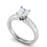 Load image into Gallery viewer, 1.50-Carat Lab Grown Solitaire with Princess cut Diamond Shank Platinum Ring JL PT RC PR LG 186-A
