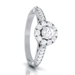 Load image into Gallery viewer, 70-Pointer Solitaire Halo Diamond Shank Platinum Ring JL PT G 103-C
