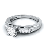 Load image into Gallery viewer, 50-Pointer Solitaire Platinum Engagement Ring with a Hidden Heart JL PT G 118-A

