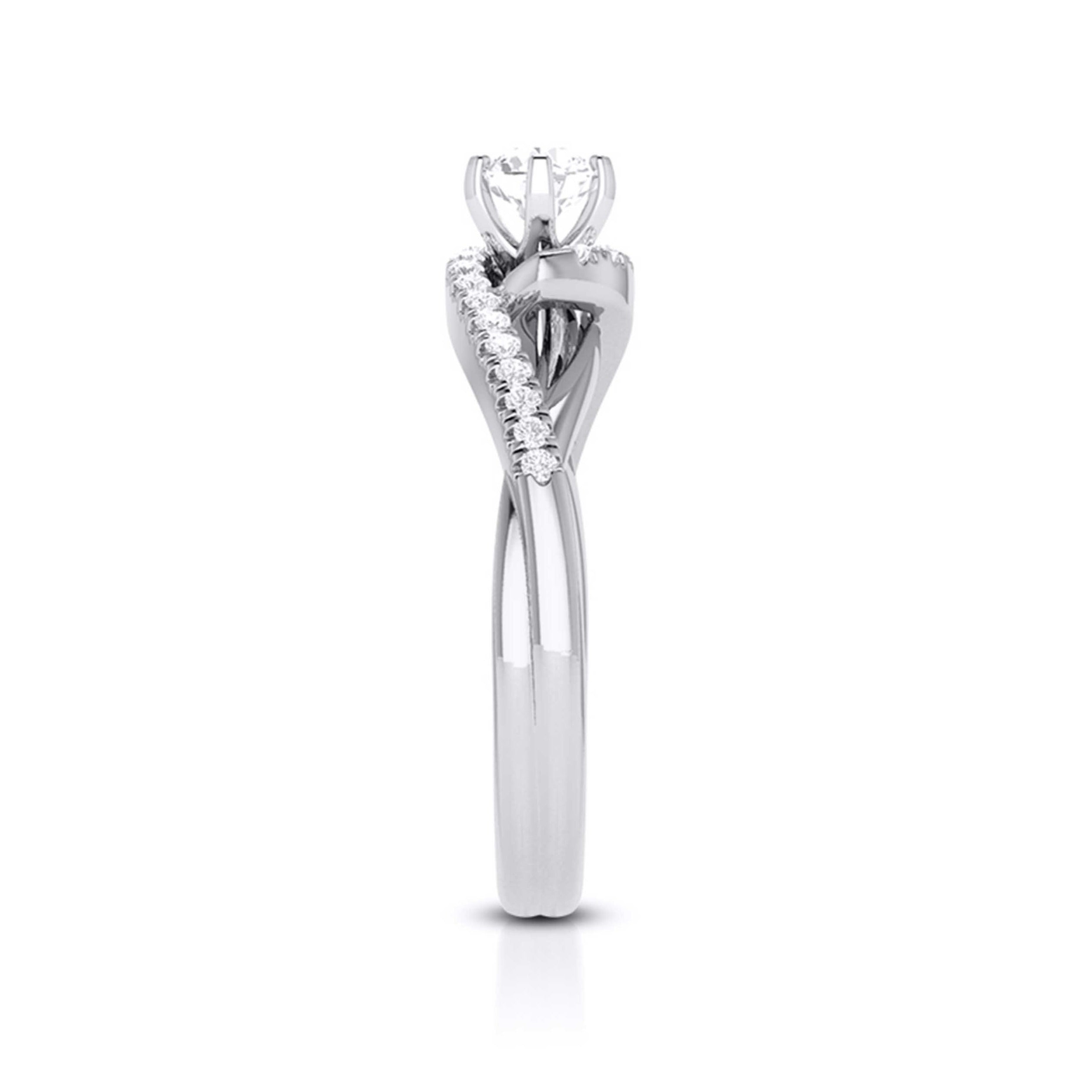 Curvy Platinum 30-Pointer Solitaire Engagement Ring for Women JL PT G 110   Jewelove.US