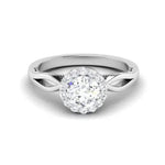 Load image into Gallery viewer, 50-Pointer Solitaire Halo Platinum Twisted Shank Engagement Ring JL PT 6579-A
