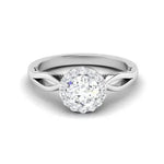 Load image into Gallery viewer, 50-Pointer Lab Grown Solitaire Halo Platinum Twisted Shank Engagement Ring JL PT LG G 6579
