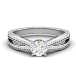 Load image into Gallery viewer, 1-Carat Lab Grown Solitaire Diamond Split Shank Platinum Ring JL PT RP RD LG 165-B
